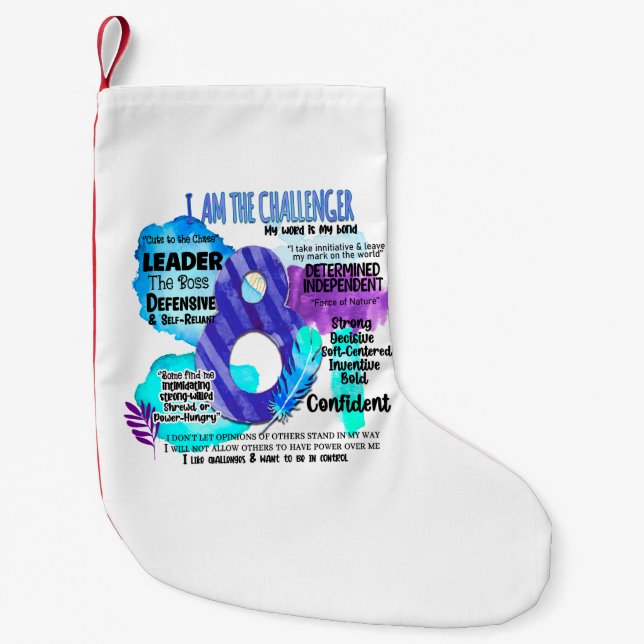 Enneagramm Typ 8 - Ich bin der Challenger Kleiner Weihnachtsstrumpf (Vorderseite)