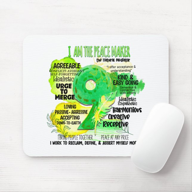 Enneagramm Typ 9 - Ich bin der Friedensstifter Mousepad (Mit Mouse)