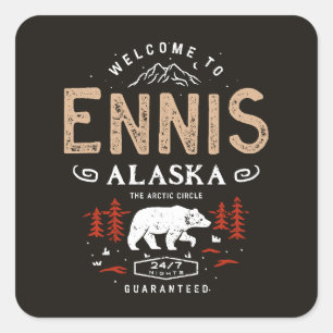 Ennis Alaska Nacht Quadratischer Aufkleber