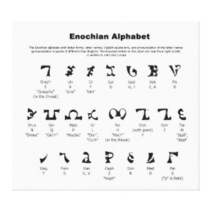 Enochian Alphabet-Diagramm Leinwanddruck