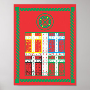 Enochian Fire Elemental Tablet on Leinwand Poster