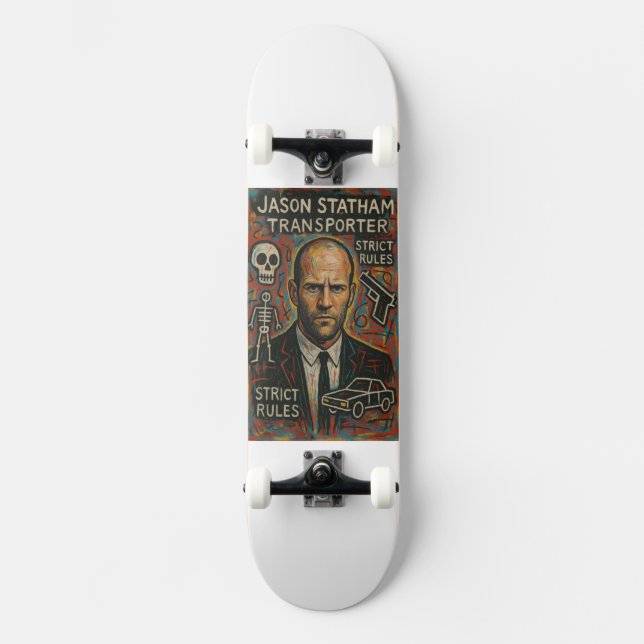 Enorme Riesen-Deckz-Kunst STRENGE REGELN Skateboard (Vorderseite)