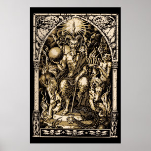 ENORME Satan inthronisierte Wandkunst 40x60 Poster