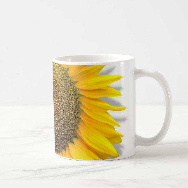 Enorme Sonnenblume, Herz innerhalb /Mug-Größe 11oz Tasse (Rechts)