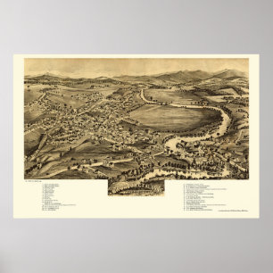Enosburg Falls, VT Panoramische Karte - 1892 Poster