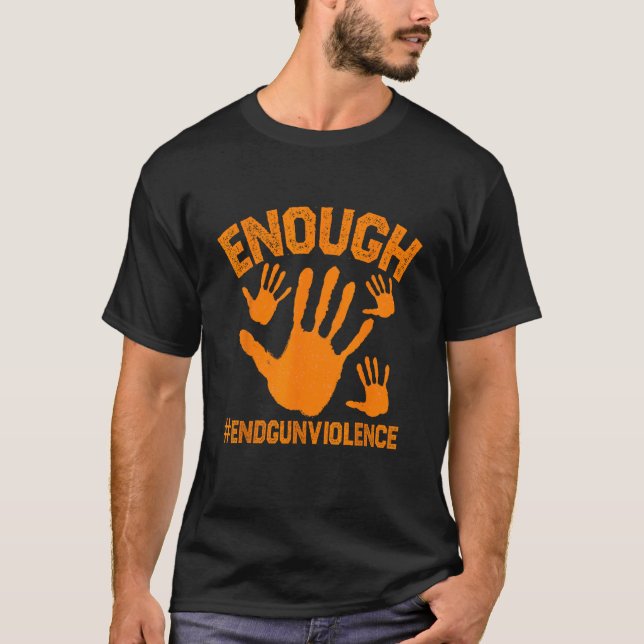 Enough End Gun Violence Protect Our Children Orang T-Shirt (Vorderseite)