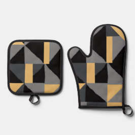 Ensemble de Manique et Gant Géométrique Ofenhandschuh & Topflappen-Set