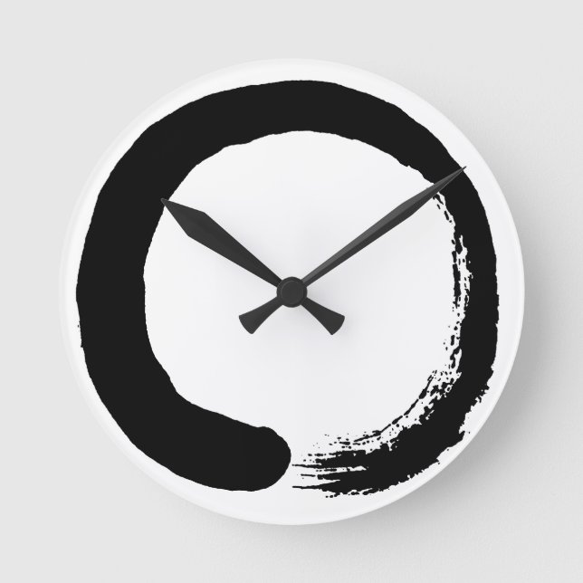 Enso Circle Zen Calligraphie Runde Wanduhr (Vorderseite)