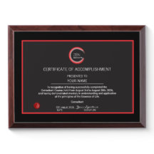 ENSO Essence of Life Certificate of Accomplishment