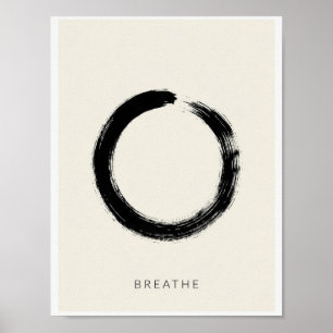 Enso-Kreisposter, Zen-Japanischer Pinselstrich Poster