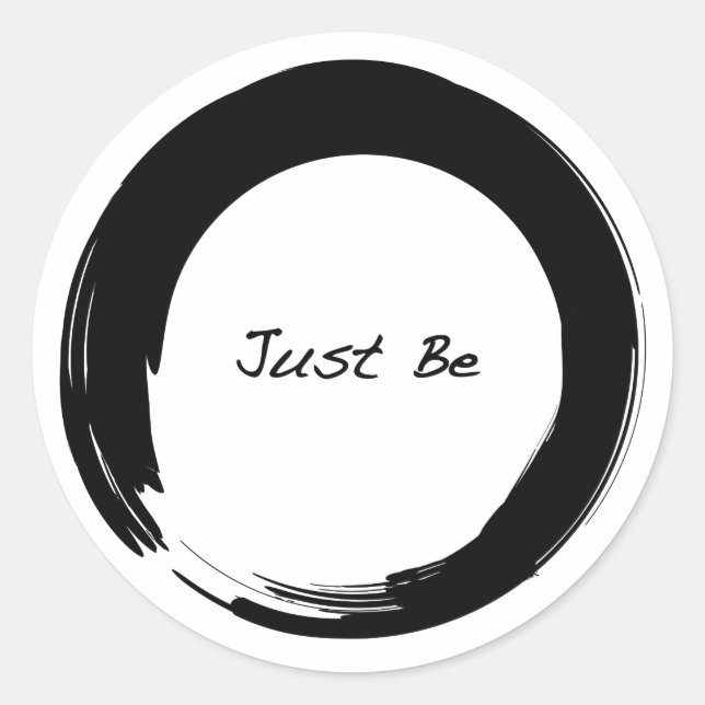 Enso with Just Be Runder Aufkleber (Vorderseite)