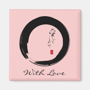 Enso with "With Love" kanji text Magnet