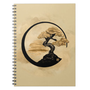 Enso Zen Circle Bonsai - Goldener Sonnenaufgang Notizblock