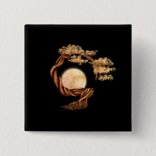 Enso Zen Circle Bonsai Tree Button