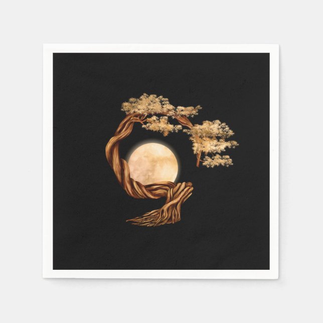 Enso Zen Circle Bonsai Tree Serviette (Vorderseite)