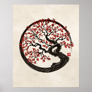 Enso Zen Circle Sakura Poster