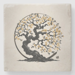 Enso Zen Circle Sakura Steinuntersetzer