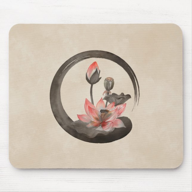 Enso Zen Circle und Lotus Mousepad (Vorne)