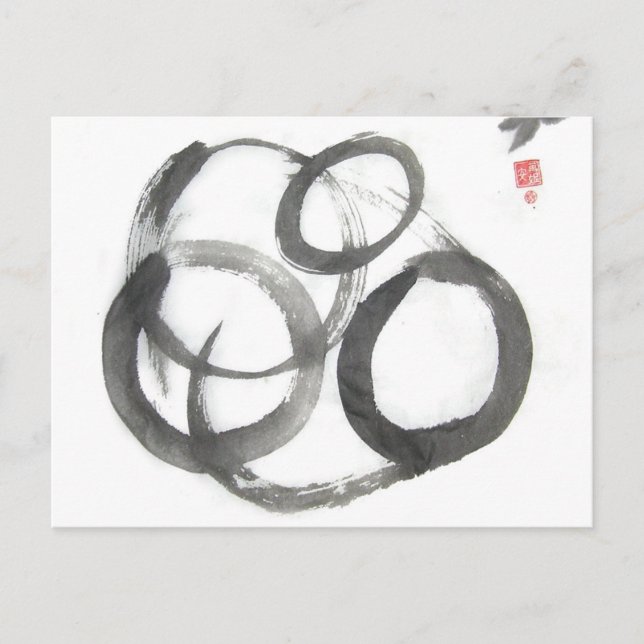 Enso Zen Circles Art Postkarte (Vorderseite)
