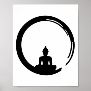 Enso, Zen, Kreis, Buddha Meditation Japan Kalligra Poster