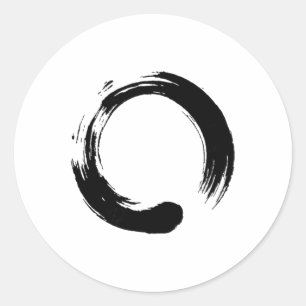 Enso, Zen, Kreis, Symbol, Buddhismus, Buddha, Medi Runder Aufkleber