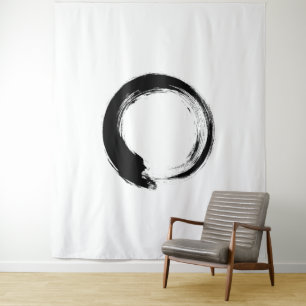 Enso Zen Kreis Teppich Wandteppich