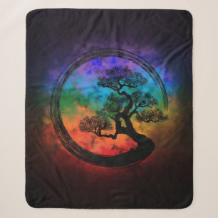 Enso-Zen-Kreis und Bonsai-Baumnebel Sherpadecke