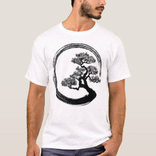 Enso Zen-Kreis und Bonsais-Baum T-Shirt