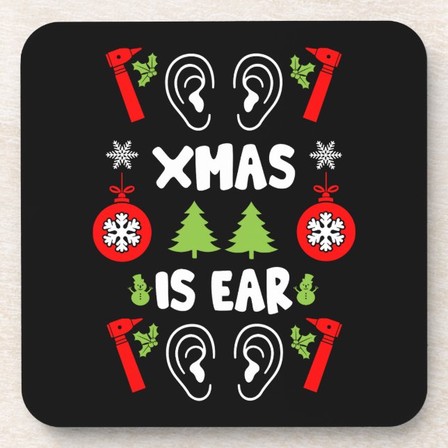 ENT Doctor Christmas Getränkeuntersetzer (Vorderseite)