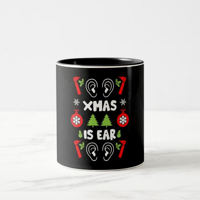 ENT Doctor Christmas Zweifarbige Tasse (Mittel)