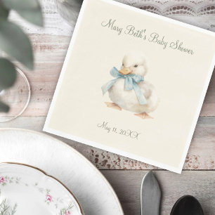 Entchen mit Band Baby Shower Papier Serviette