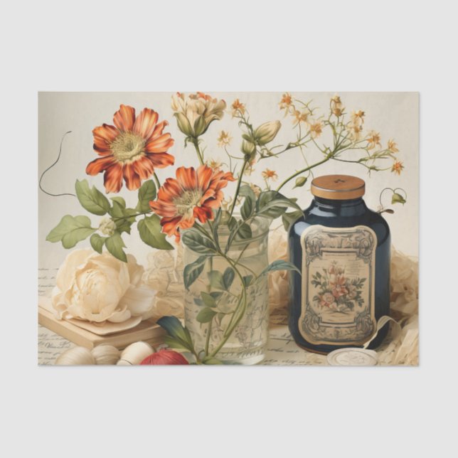 Entcoupage für niedliche Stillleben-Liebhaber Seidenpapier (Vorderseite)