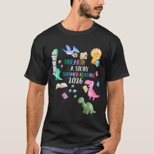 Entdecke ein Story-Dinosaurier-Buch 2026 Sommerlek T-Shirt