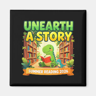 Entdecke eine Geschichte Dinosaurier Sommerlektüre Magnet
