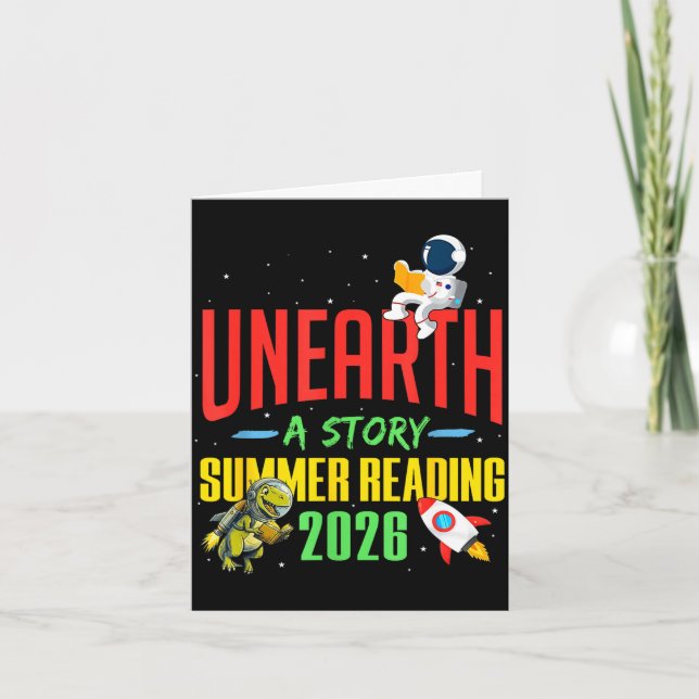 Entdecke eine Geschichte Sommerleseprogramm 2026 Karte (Vorderseite)