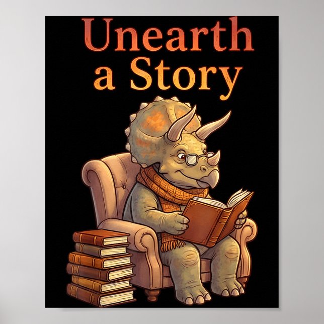 Entdecke eine Geschichte Triceratops Dinosaurier l Poster (Vorne)