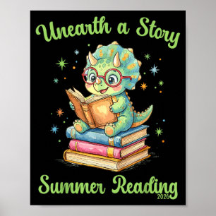 Entdecke eine Geschichte Triceratops Dinosaurier l Poster