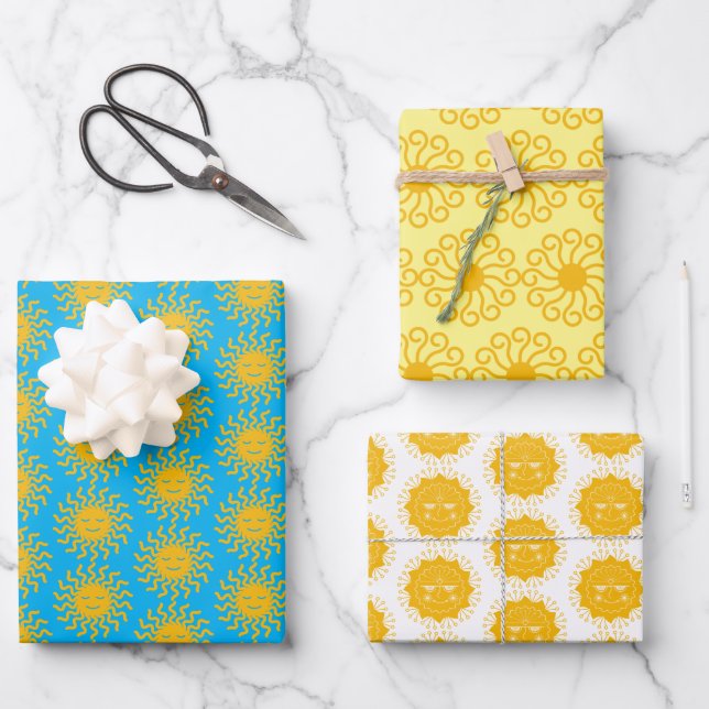 Entdecke hier das Sunshine Gift Wrap Set Geschenkpapier Set (Vorderseite)