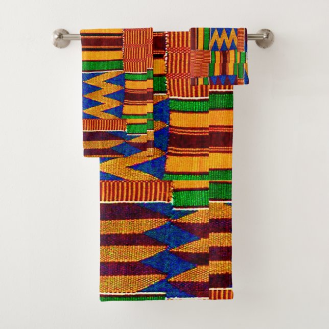 Entdecke Kente Cloth Badhandtuch Set (Insitu)