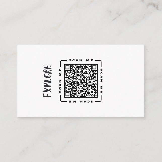 Entdecken  | Anpassbare QR-Code- und Logovorlage Visitenkarte (Vorderseite)