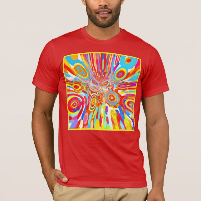 Entdecken eines lebendigen, farbenfrohen Musters T-Shirt (Vorderseite)