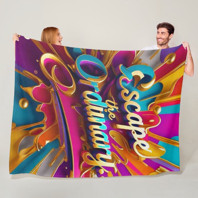 "Entdecken, Schaffen, Inspirieren" Fleecedecke (Beispiel)