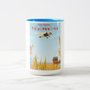 "Entdecken Sie Amerika" Vermont Land Reiseplakat Zweifarbige Tasse
