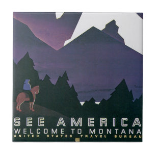 Entdecken Sie Amerika ~ Willkommen in Montana Fliese