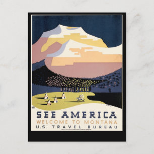 Entdecken Sie Amerika ~ Willkommen in Montana Postkarte