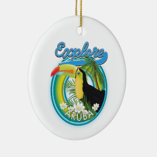 Entdecken Sie das Aruba-Reiselogo Keramik Ornament