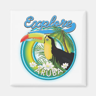 Entdecken Sie das Aruba-Reiselogo Magnet