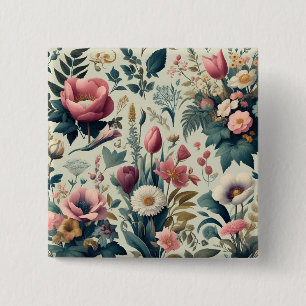 Entdecken Sie das Atemberaubende botanische Muster Button