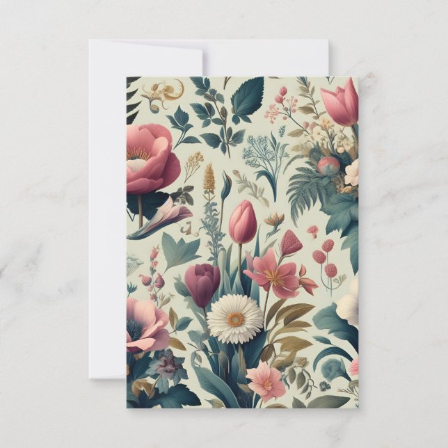 Entdecken Sie das Atemberaubende botanische Muster Dankeskarte (Vorderseite)