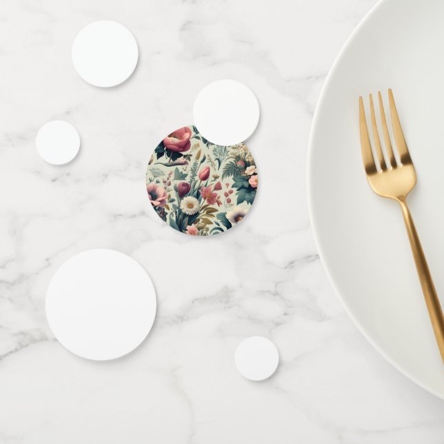 Entdecken Sie das Atemberaubende botanische Muster Konfetti (Gruppe)